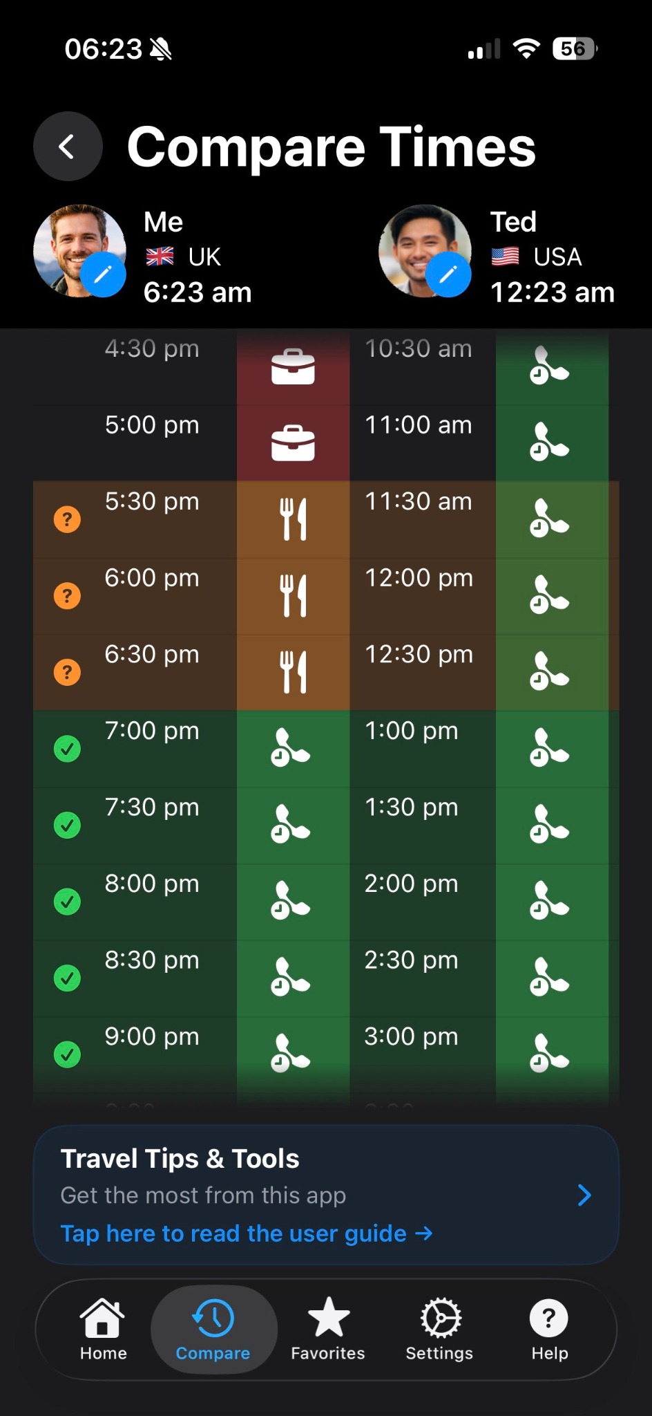 When2Call availability screen